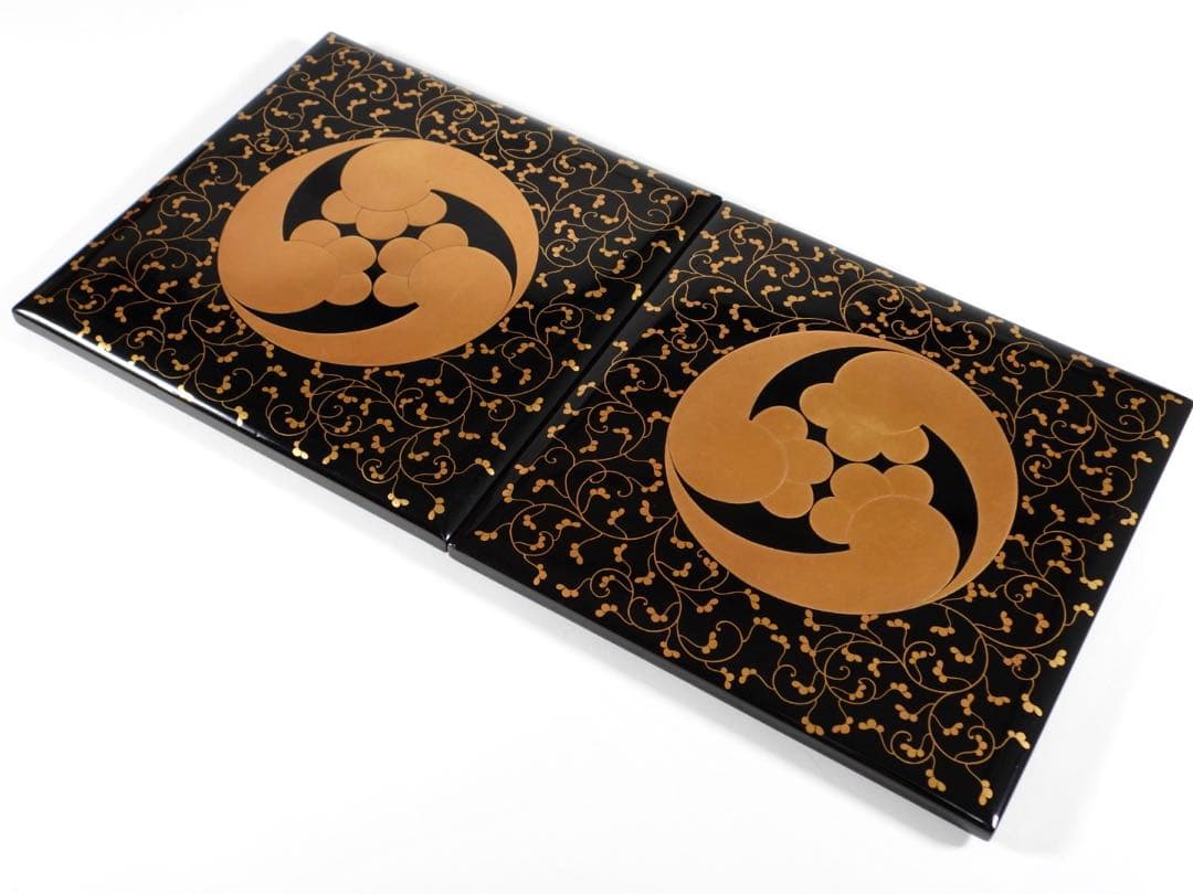 茶道具 輪島塗 上等黒内梨地金蒔絵 五段重 重箱