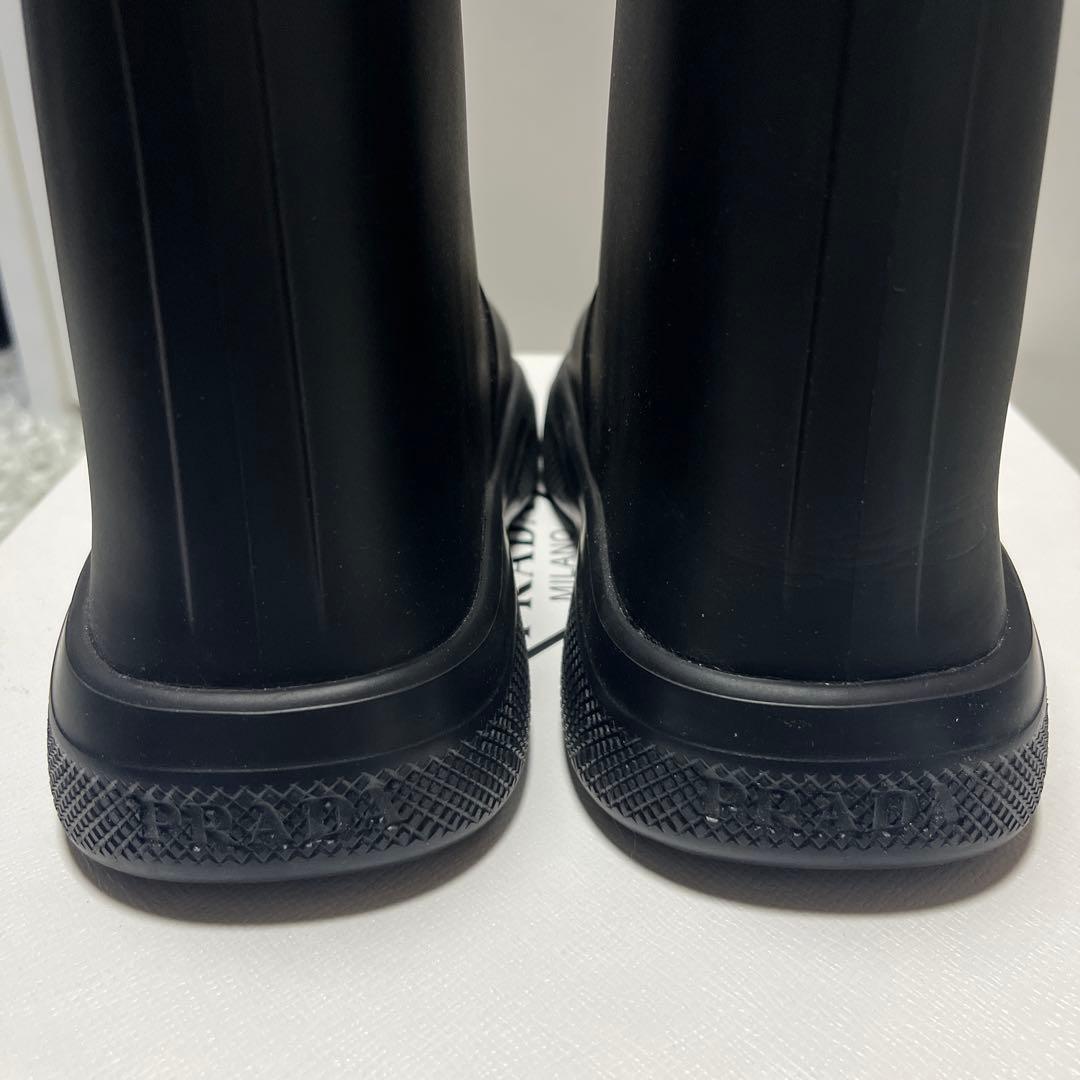 プラダ ブラック レインブーツ 35 ショートブーツ　PRADA