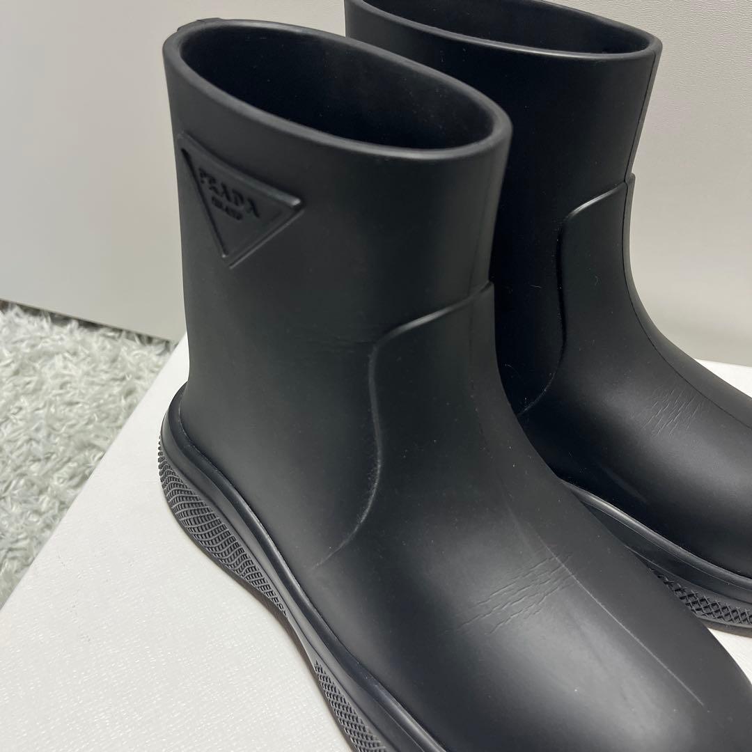 プラダ ブラック レインブーツ 35 ショートブーツ　PRADA
