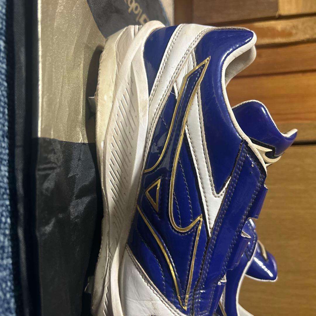 Mizuno グローバルエリートスパイクシューズ 青 ベルクロ 収納袋付き
