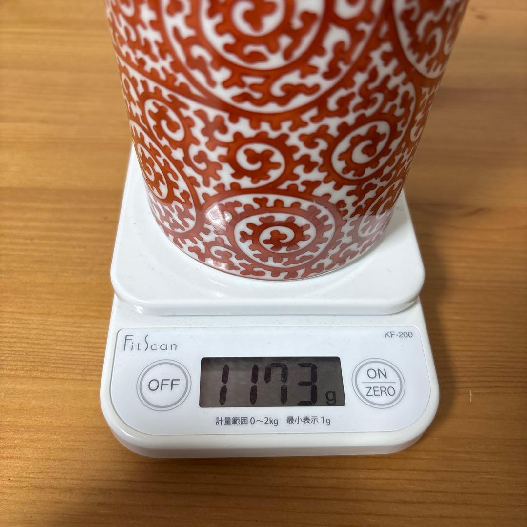 サントリーウイスキー　白州 赤絵蛸唐草 寿 文筒形瓶 有田焼 陶器ボトル 未開封