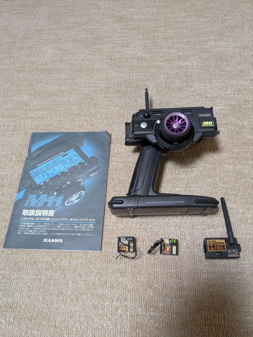 サンワ　M11 Prestige パープルVer 送受信機プロポバッグ付き中古品