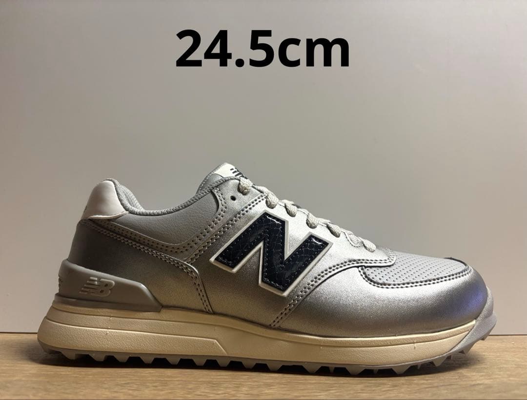 未使用 24.5cm 2E ニューバランスゴルフシューズWGS574R3シルバー