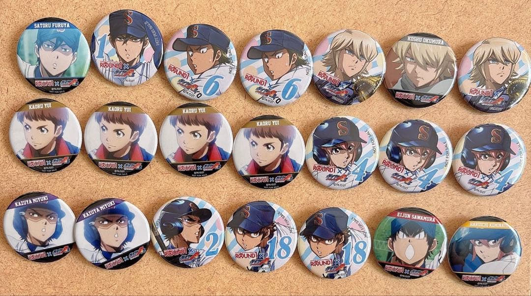 ダイヤのA ラウンドワン ROUND1 限定 缶バッジ 21点セット