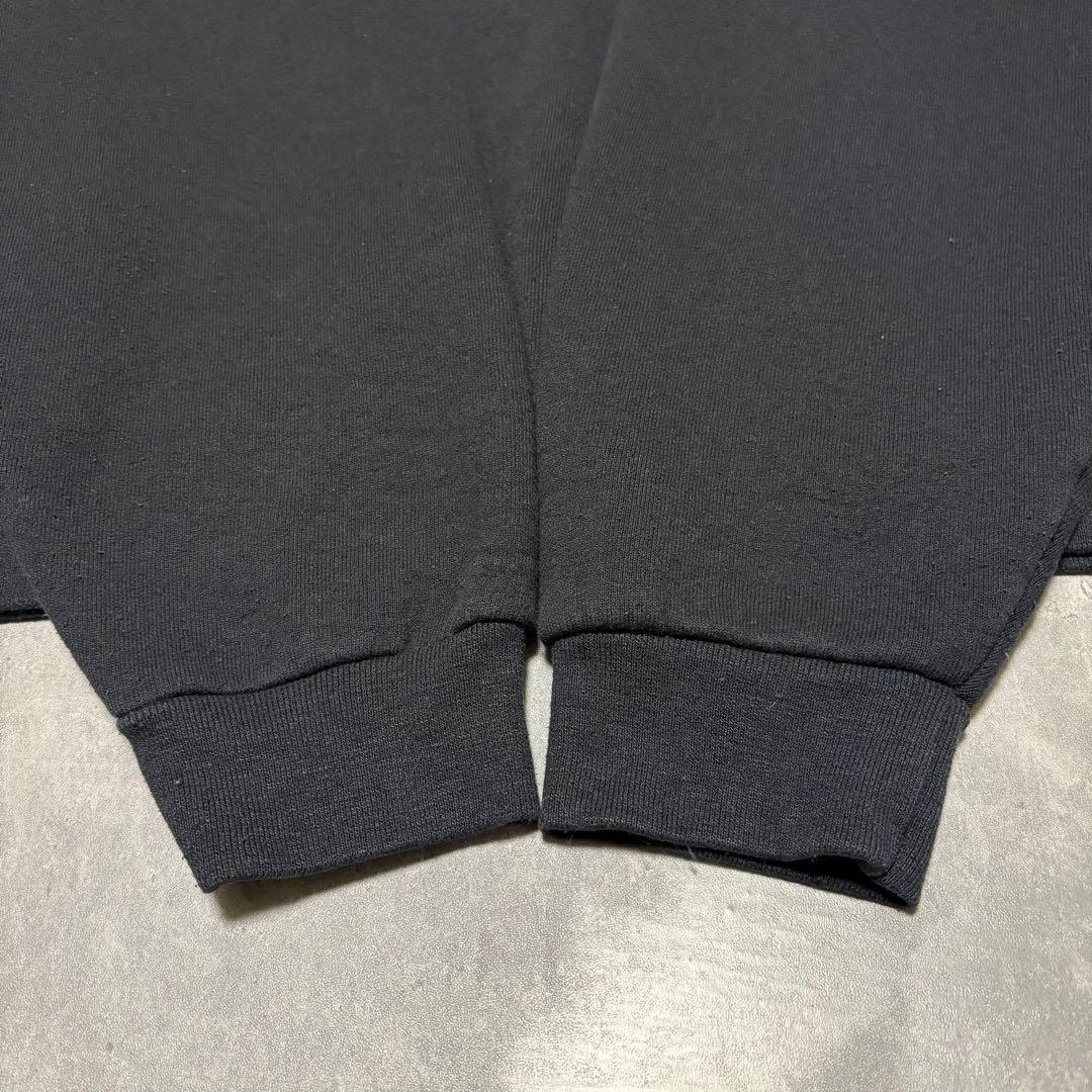 00s RUSSELL ラッセル　前V スウェット　トレーナー　黒　無地　L