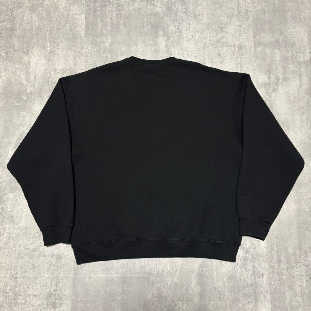 00s RUSSELL ラッセル　前V スウェット　トレーナー　黒　無地　L