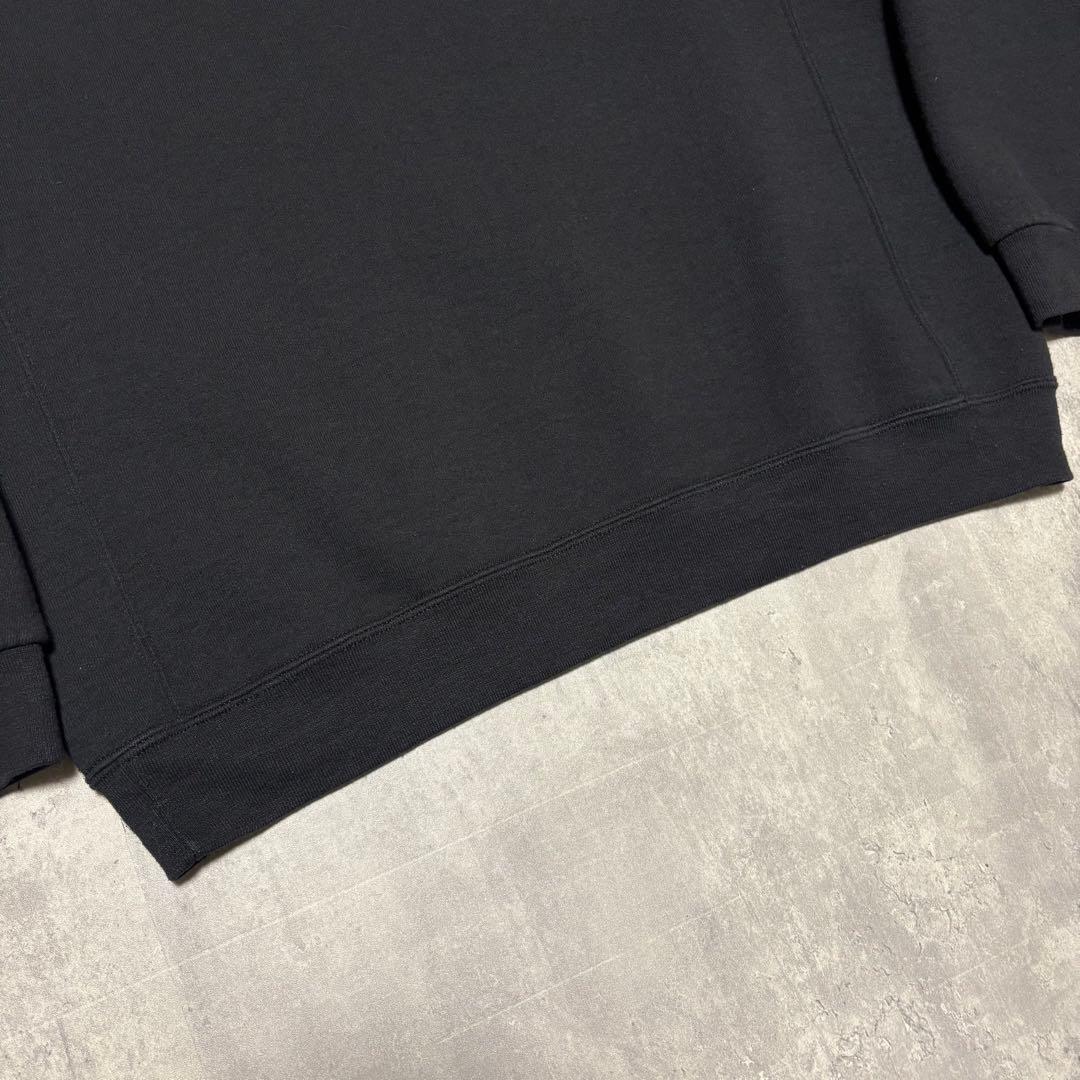 00s RUSSELL ラッセル　前V スウェット　トレーナー　黒　無地　L