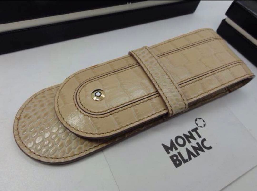 最高級２点セット★モンブラン　ボエム・クロコデザイン本革ペンポーチ&カードケース