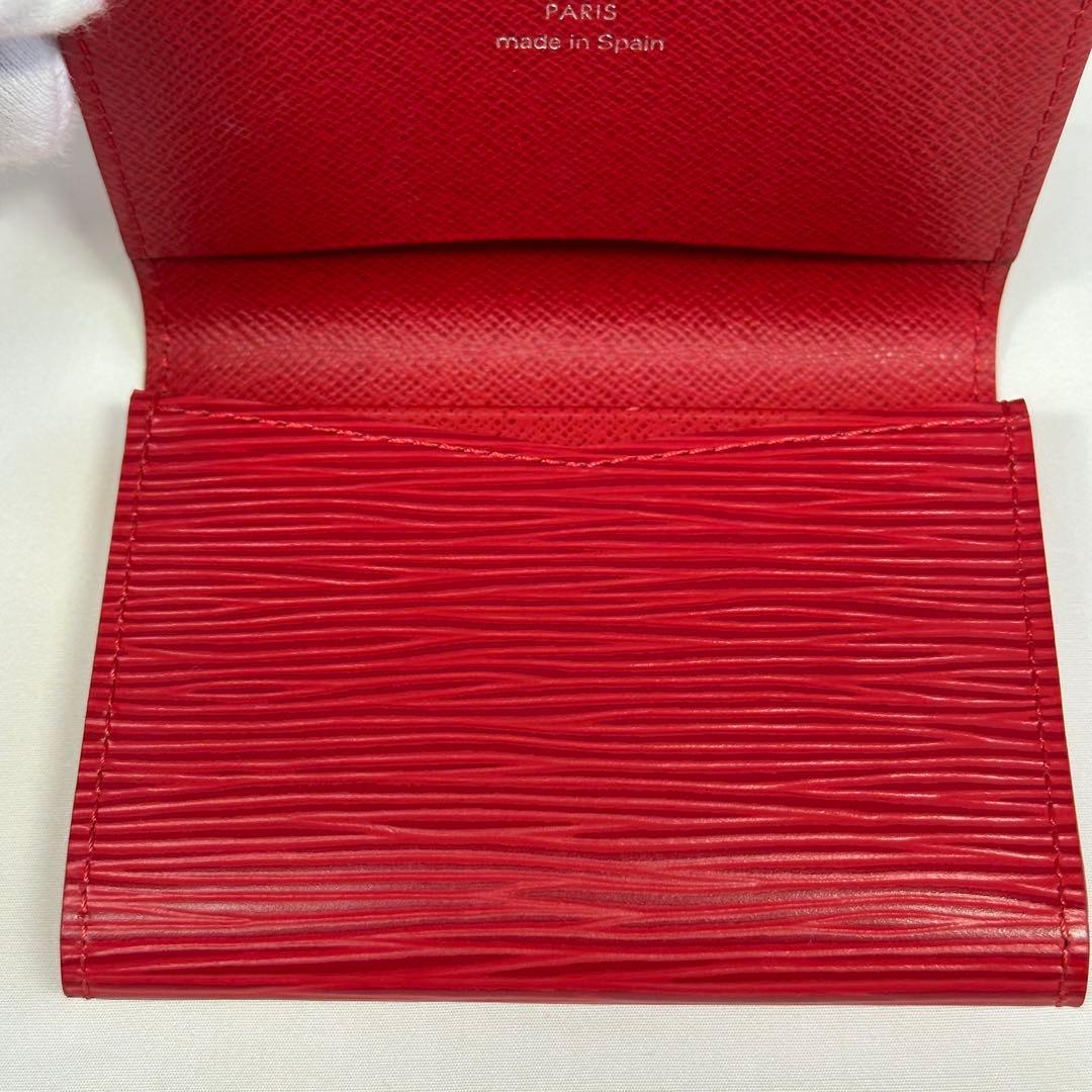 新品同様 LOUIS VUITTON エピレザー 名刺入れ ルージュ（レッド系）
