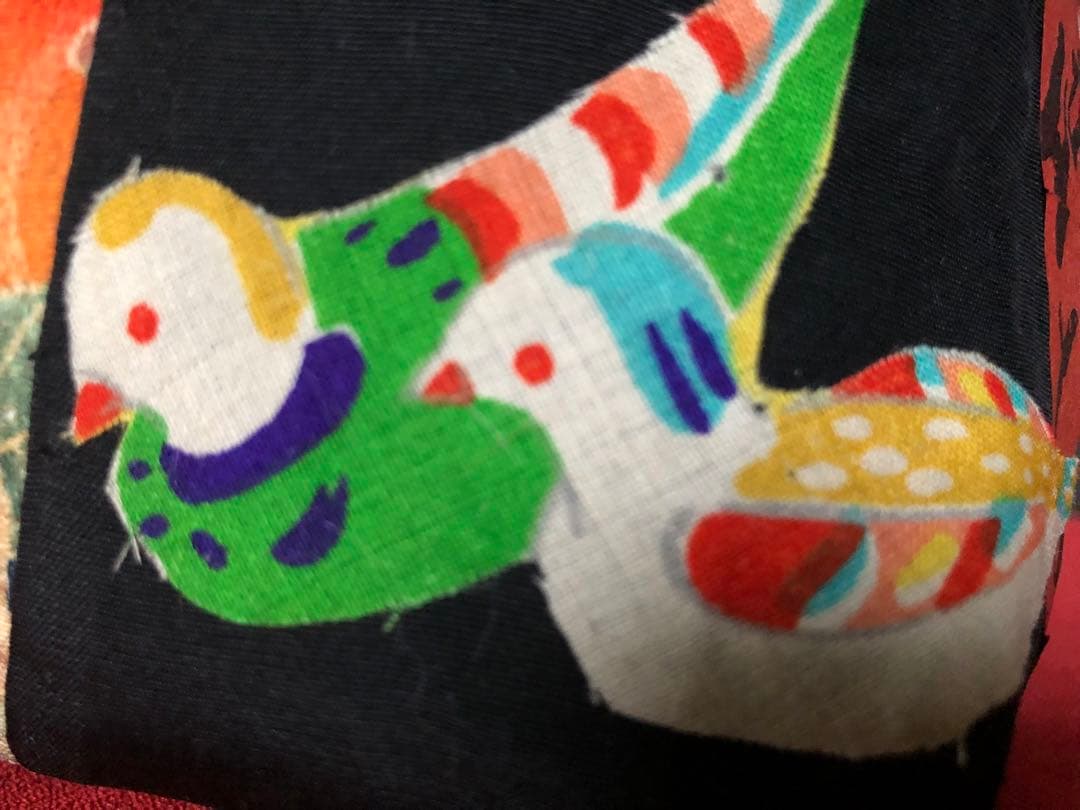 一閑張り　一閑張りバック　 江戸縮緬　古布　犬張子