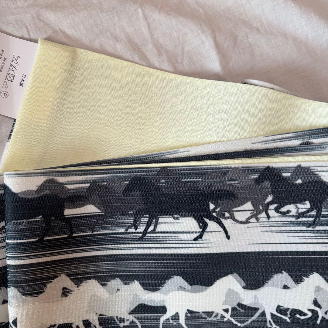 新品未使用品　馬　半幅帯