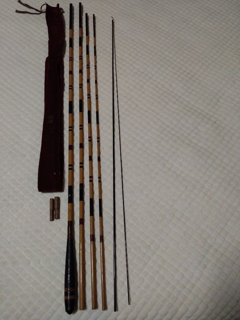 瑞峰18尺6本継.握漆補修.自重125gです。