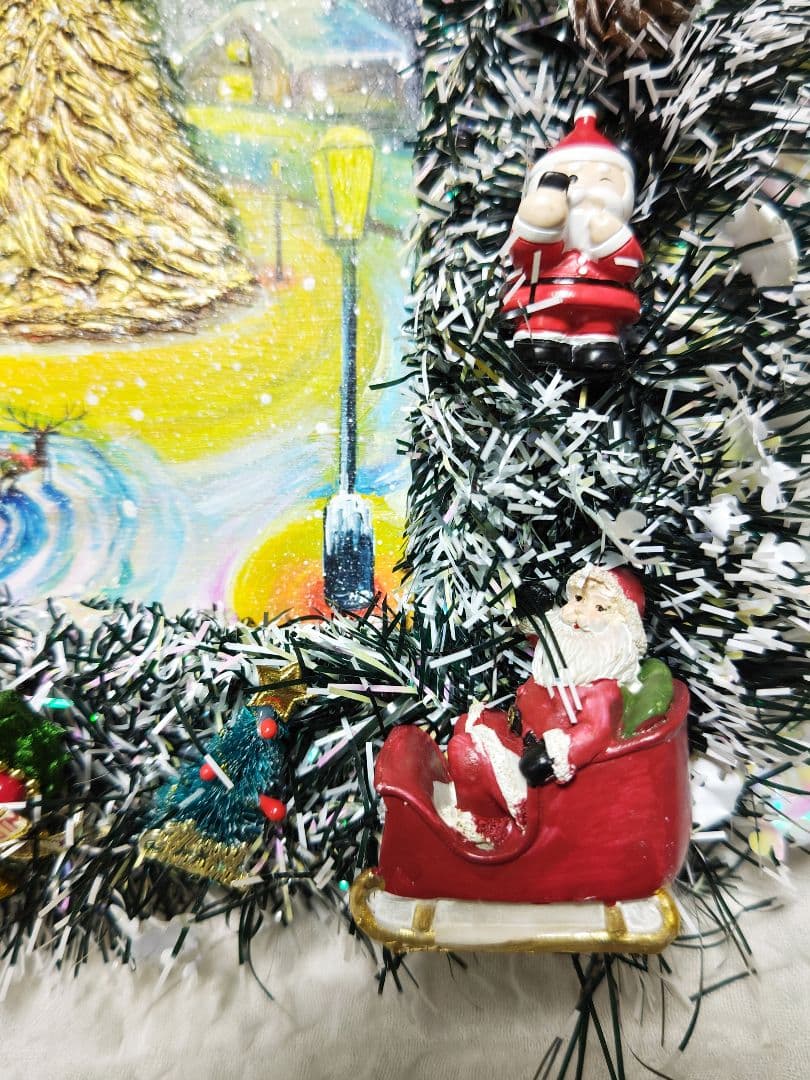油絵 絵画【サンタの里】