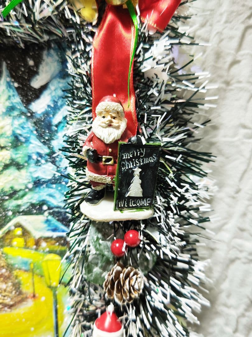 油絵 絵画【サンタの里】