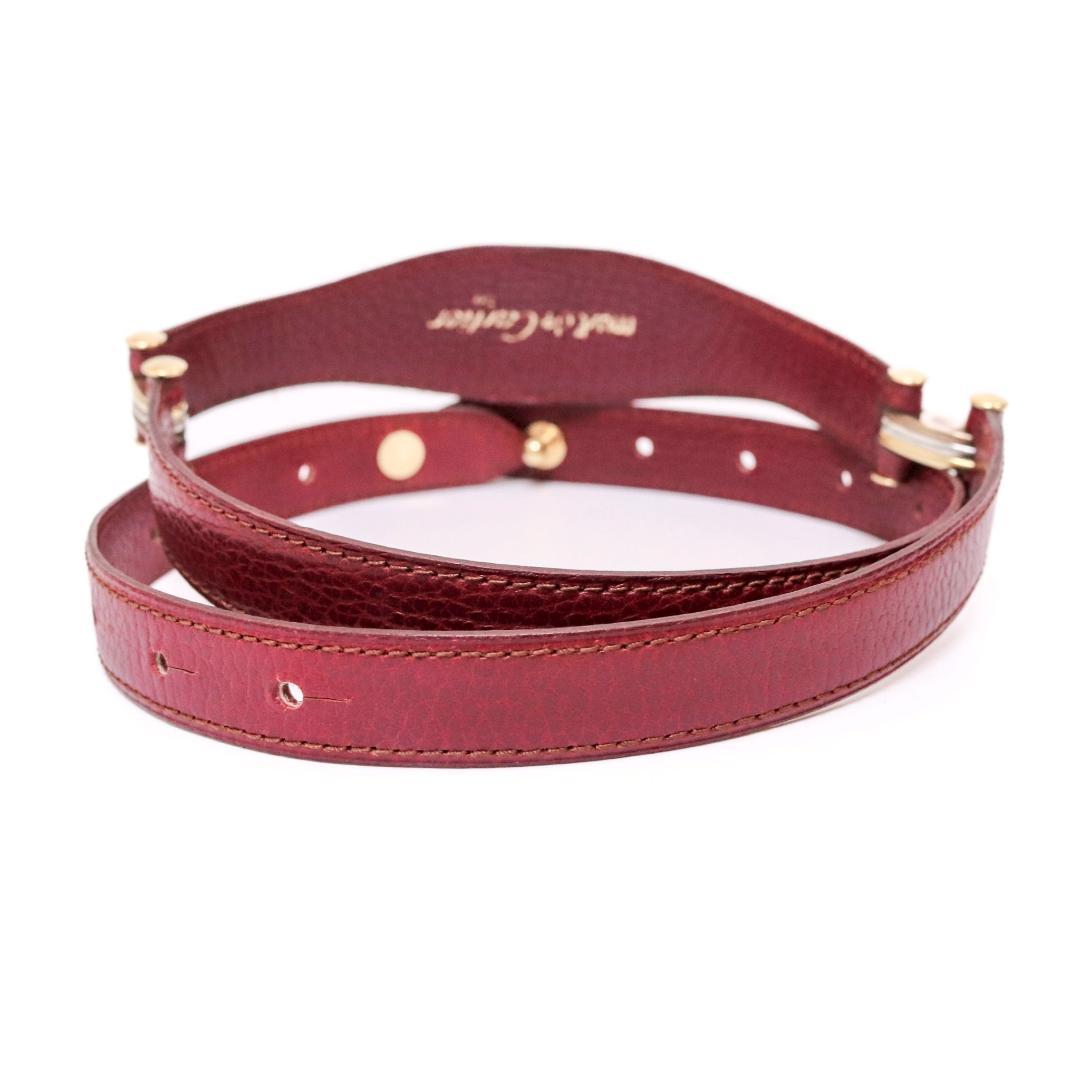 美品 カルティエ マストライン 細ベルト　ボルドー 80cm±7　606