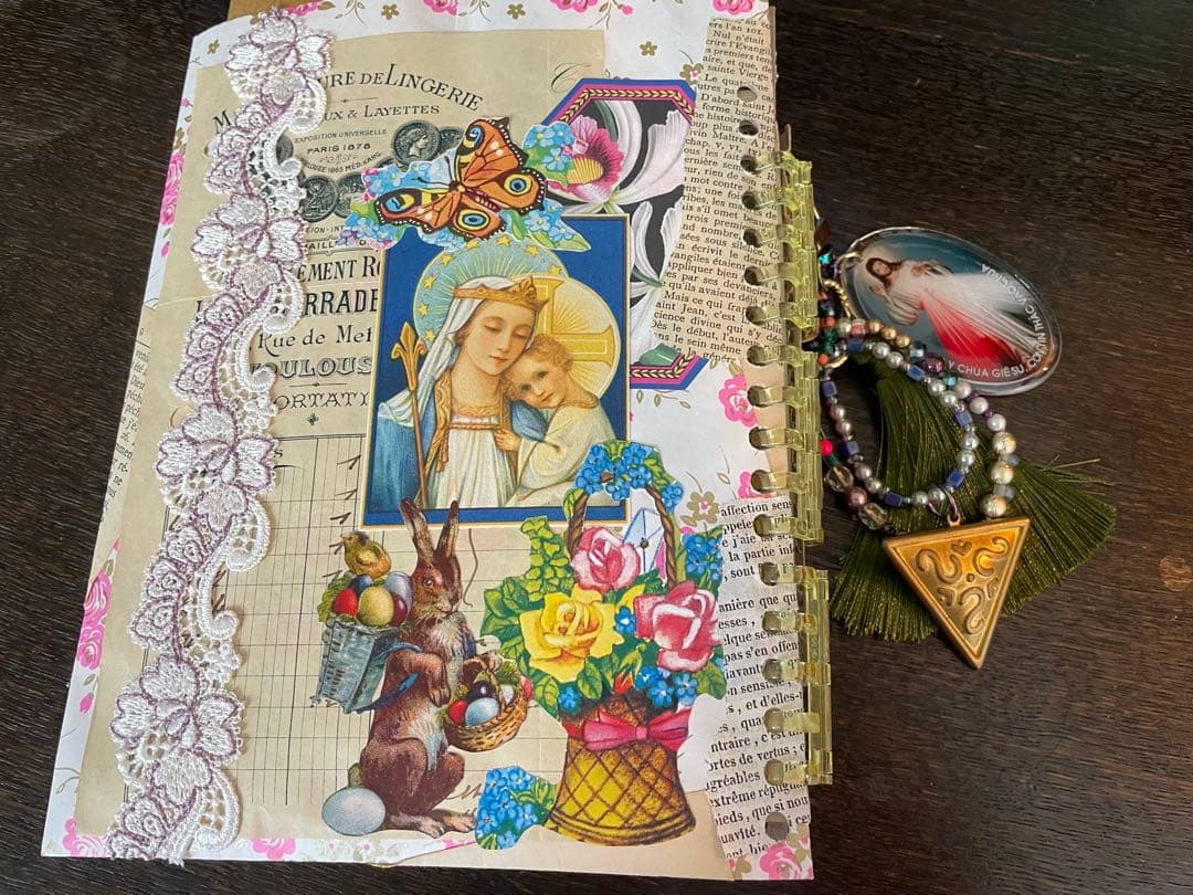 B)聖なるおすそ分けファイル　コラージュ素材　レース