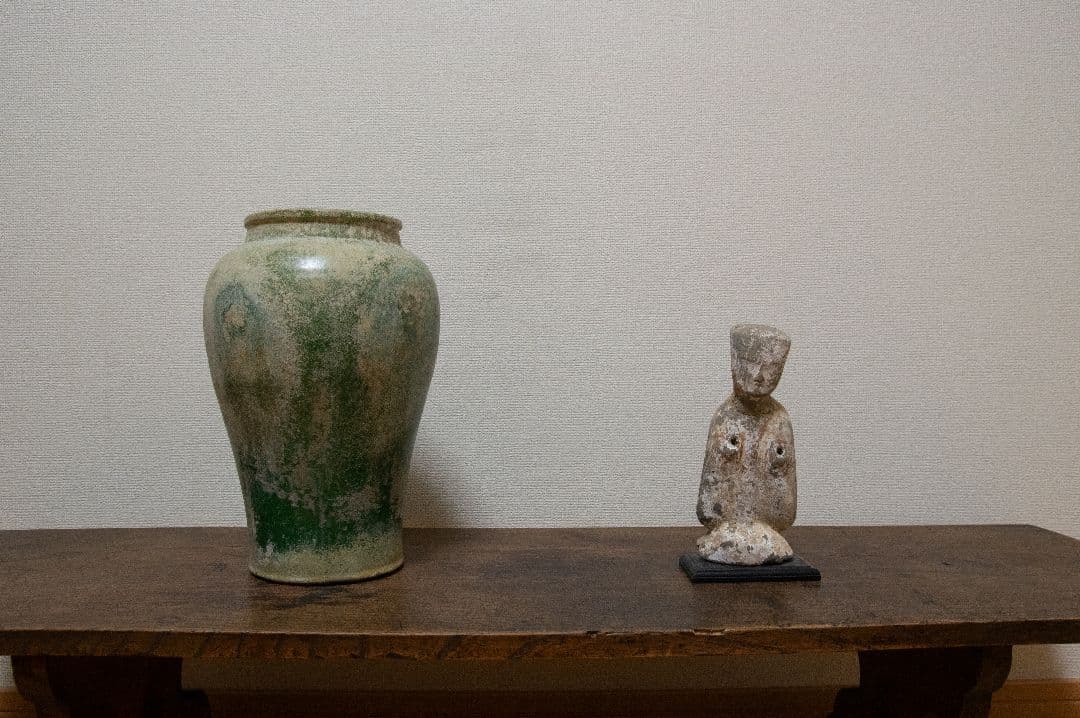 漢　陶俑　加彩　古美術　中国