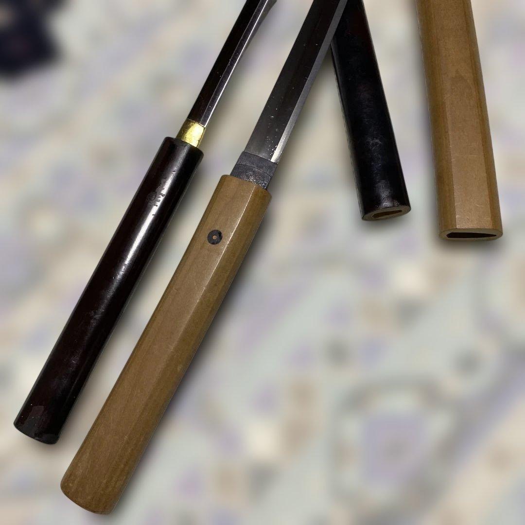 模造刀２本 仕込み杖(刀袋付)と白木鞘大刀