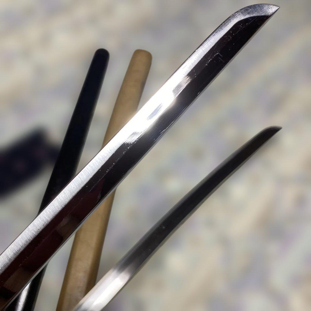 模造刀２本 仕込み杖(刀袋付)と白木鞘大刀