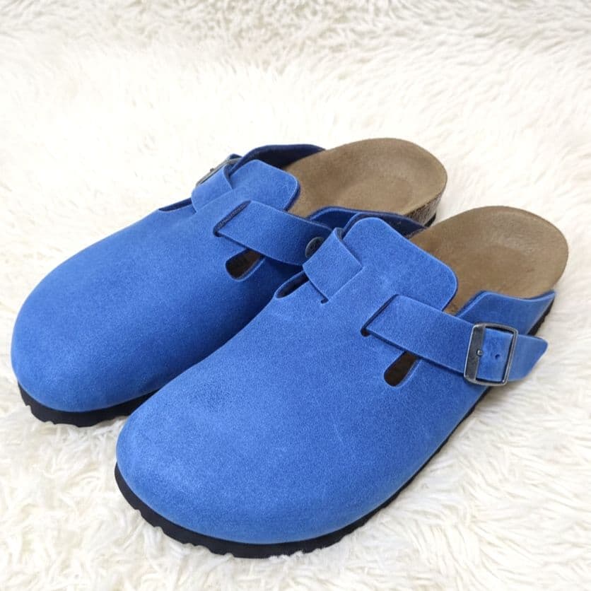 BIRKENSTOCK【美品】39 ボストン　ブルー　クロッグ　サンダル　サボ
