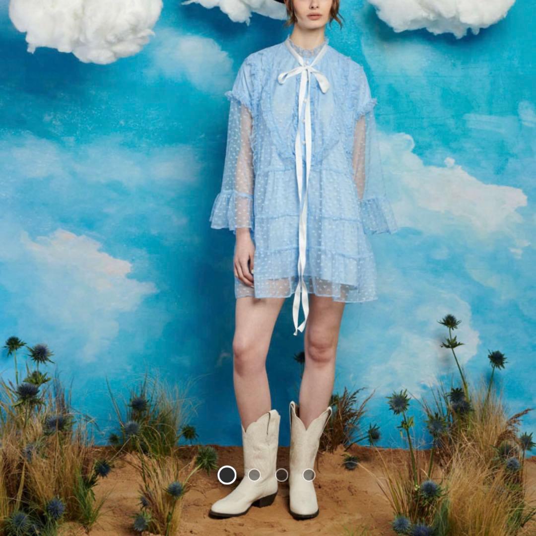 sister jane シスタージェーン 水色 ハート柄 ミニワンピース XS