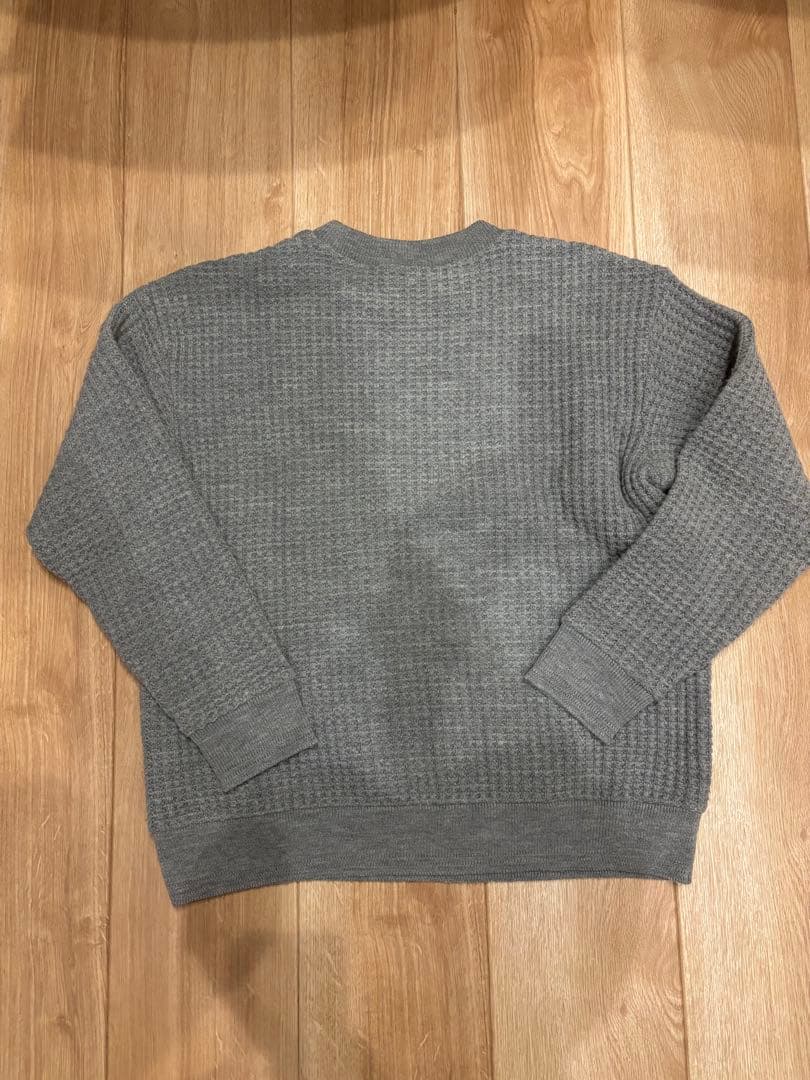 極美品Filmelangeフィルメランジェワッフルニットセーターグレー日本製