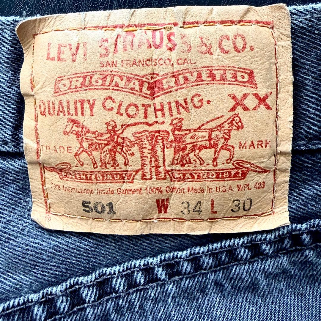 Levi's 90's 501 サルファーブラックデニムUSA製 W34 L30