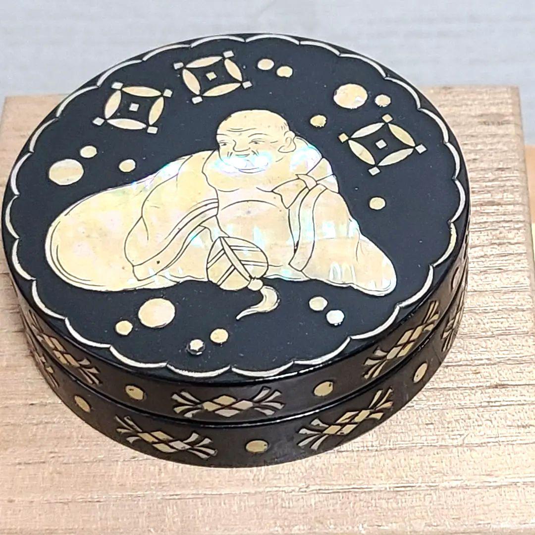 司光作　 布袋蒔絵香合 　茶道具