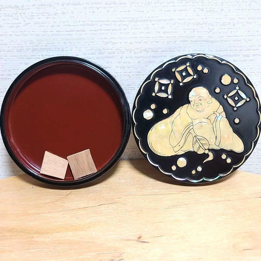 司光作　 布袋蒔絵香合 　茶道具