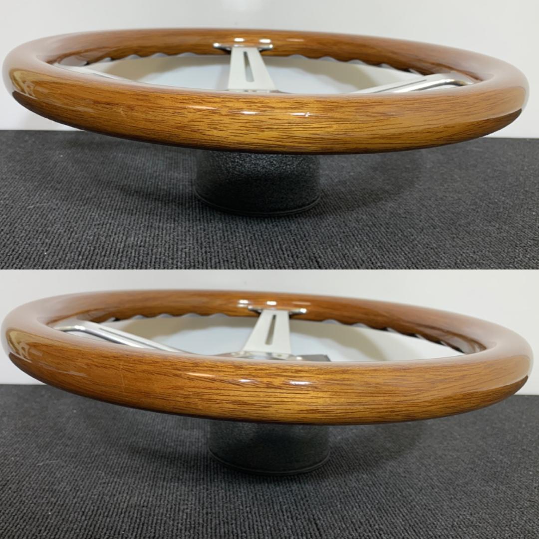 ミッドシップ 製 ウッド ステアリング 35Φ ホーンボタン付 美品 当時物