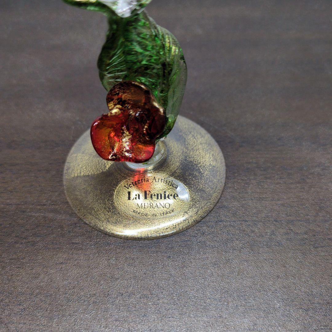 ムラーノガラス 金彩 レースガラス 花形ステム ミニグラス 酒器