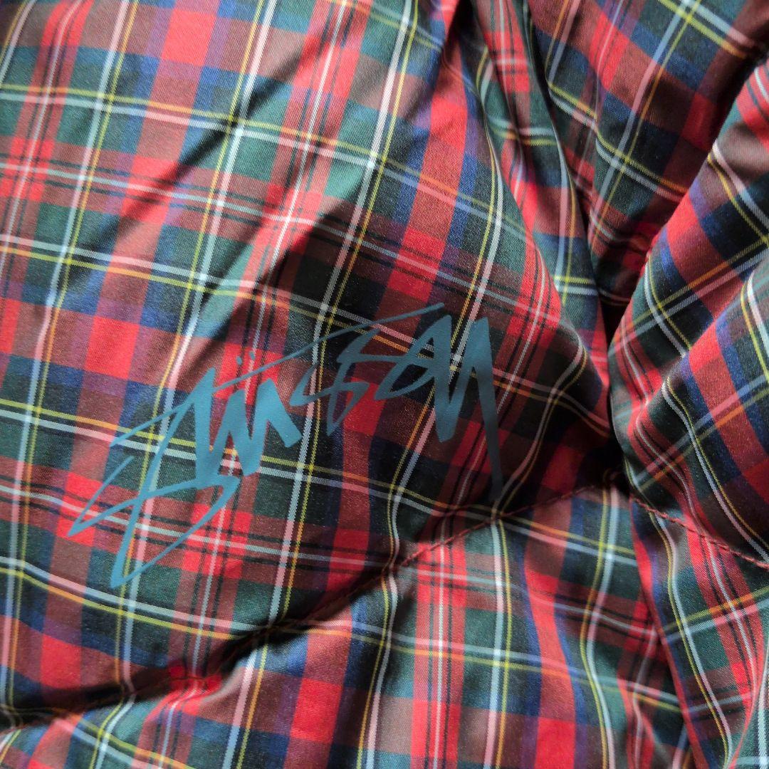 STUSSY レッド・チェック ダウンジャケット Lサイズ