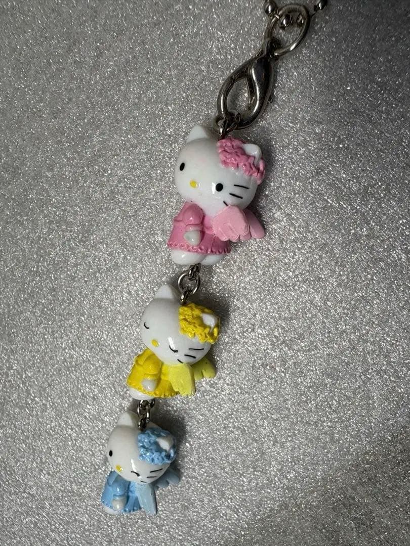 エンジェルキティ　3連ストラップ　平成レトロ　2001年　サンリオ　ハローキティ