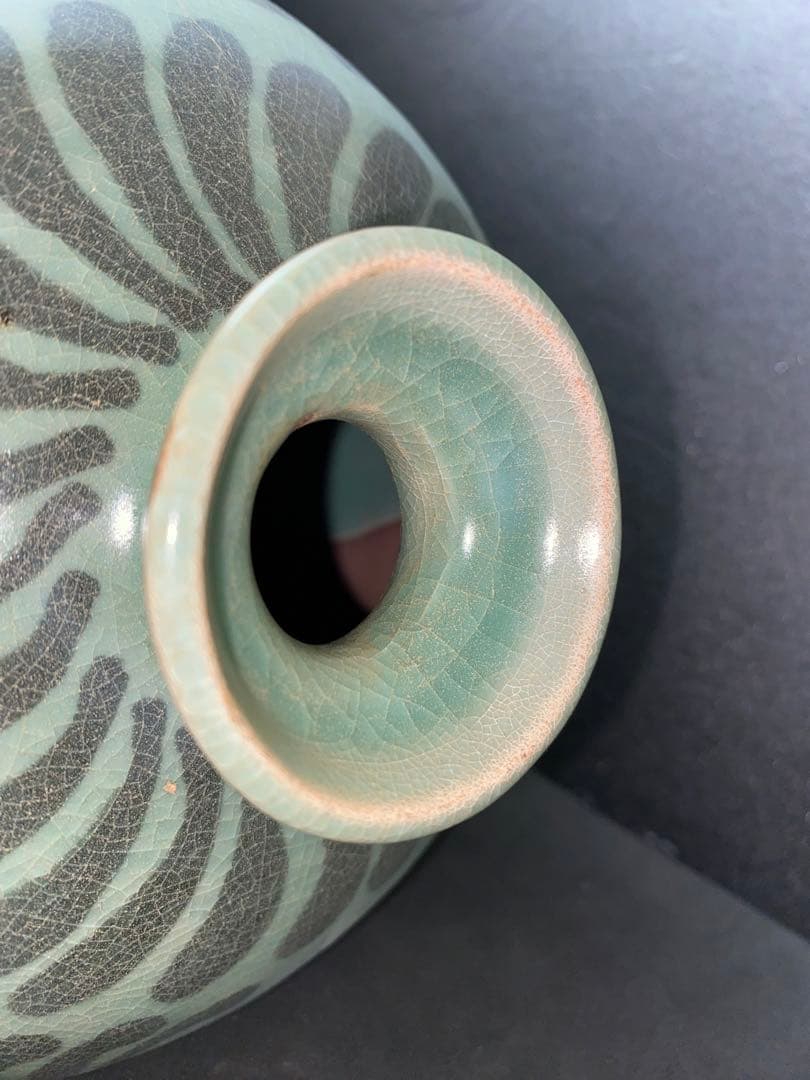 鉄絵 絵高麗　高麗青磁 花草紋 梅瓶　朝鮮 高麗 李朝 花瓶 骨董品 時代品