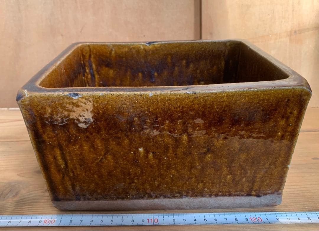 会津本郷焼　時代物ニシン鉢鰊　耳付大型　民芸民藝陶器アンティーク保存食容器骨董品