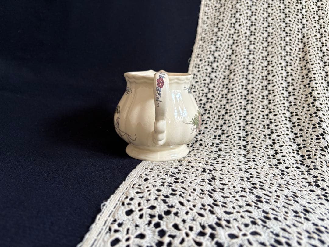 サルグミンヌ 花リムピッチャー 「オベルネ」フランス アンティーク