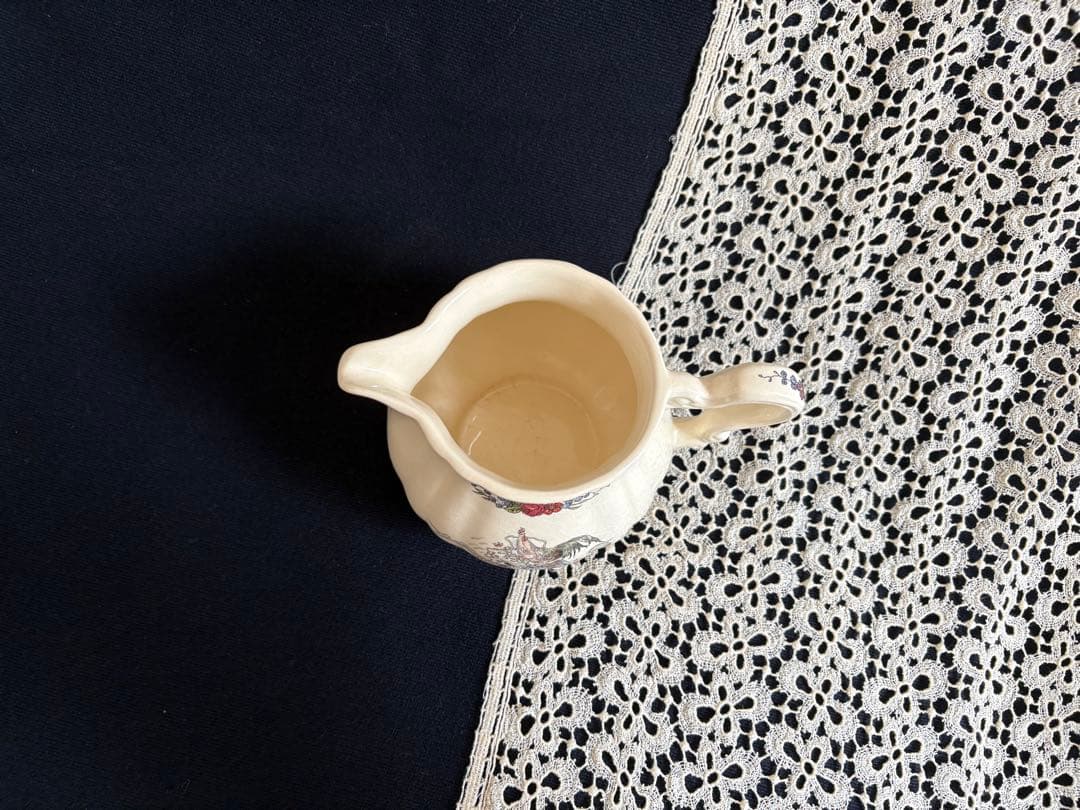 サルグミンヌ 花リムピッチャー 「オベルネ」フランス アンティーク