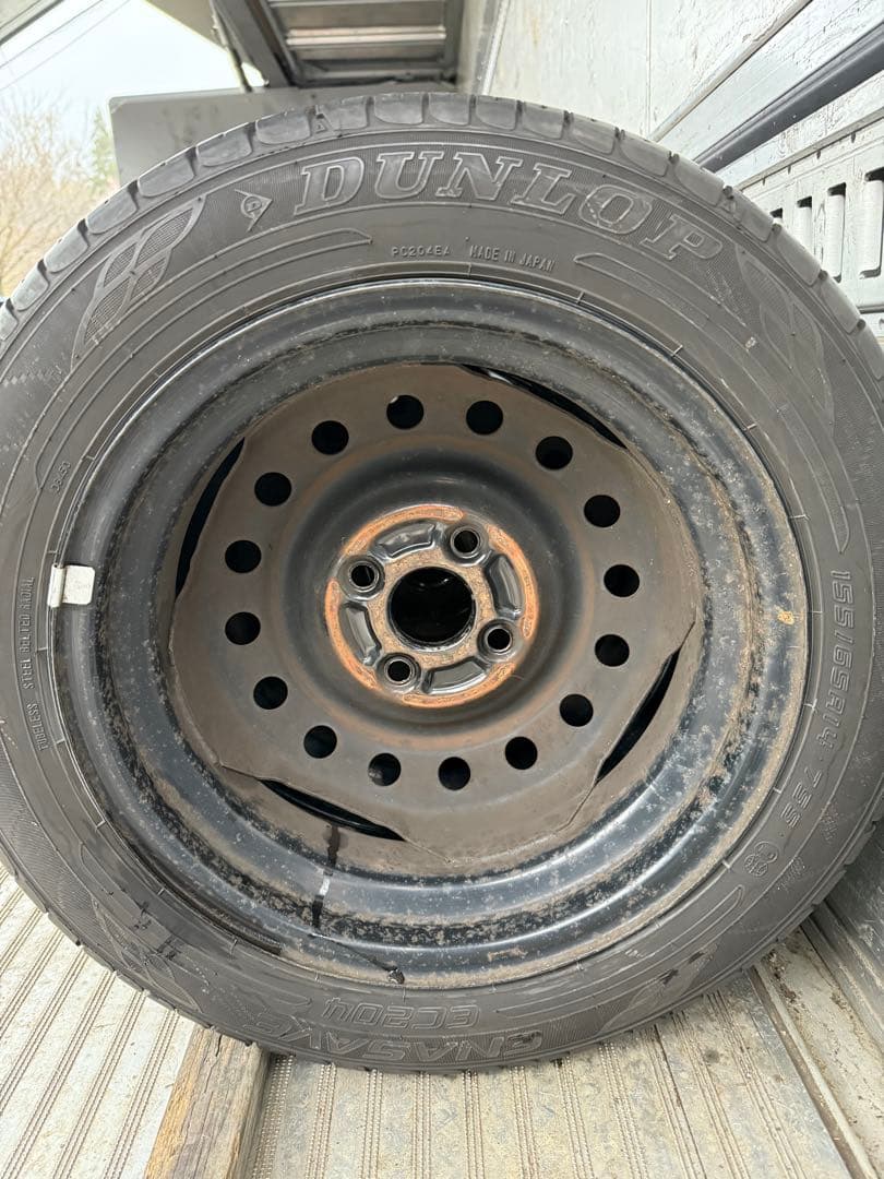 ケムンダンロップサマー155／65R14 75Sスチールホイールセット