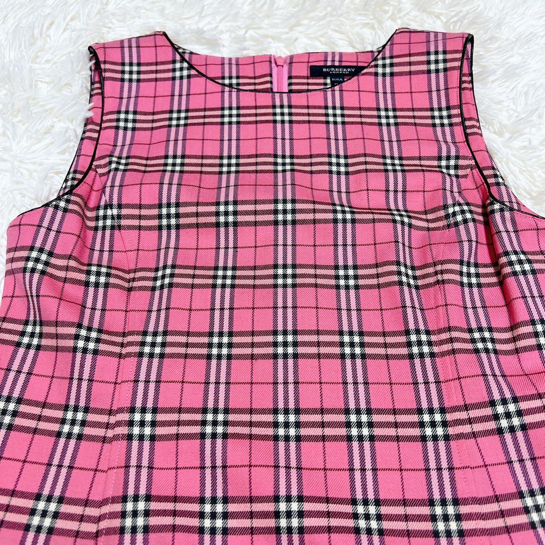 極美品✨希少色✨バーバリーロンドン ノースリーブワンピース ノバチェック ピンク