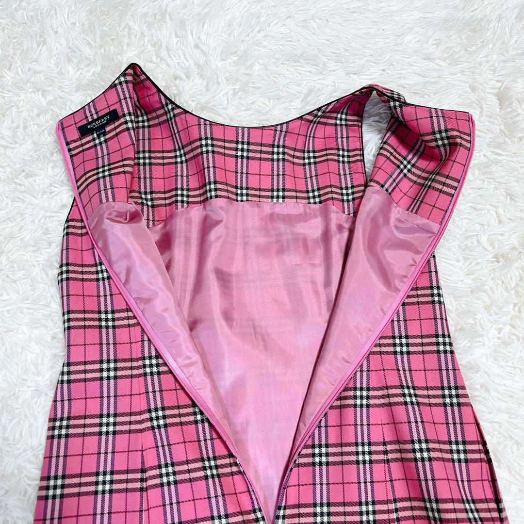 極美品✨希少色✨バーバリーロンドン ノースリーブワンピース ノバチェック ピンク