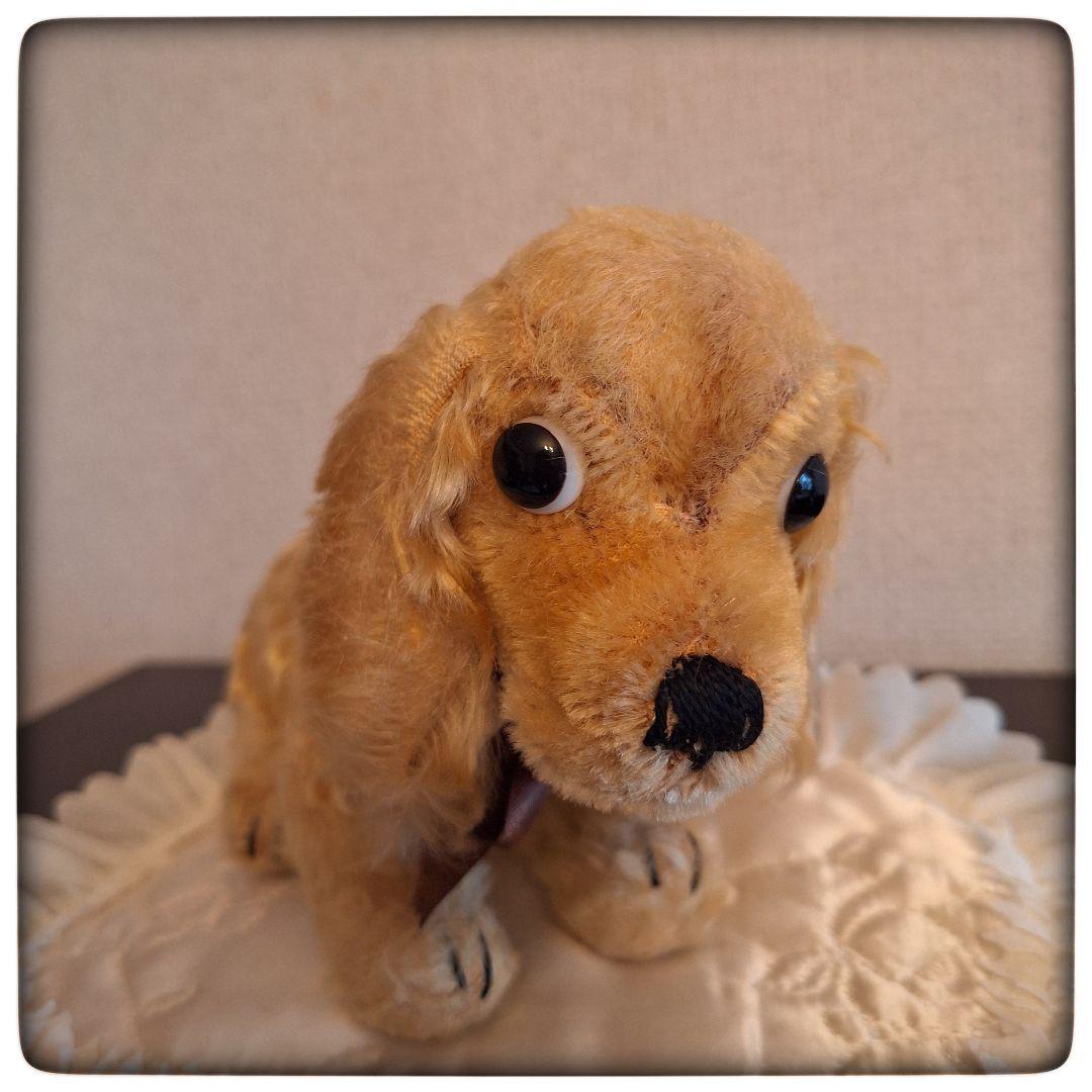 【前屈みな犬 コッパースパニエル】ヴィンテージ シュタイフ ポンチ目