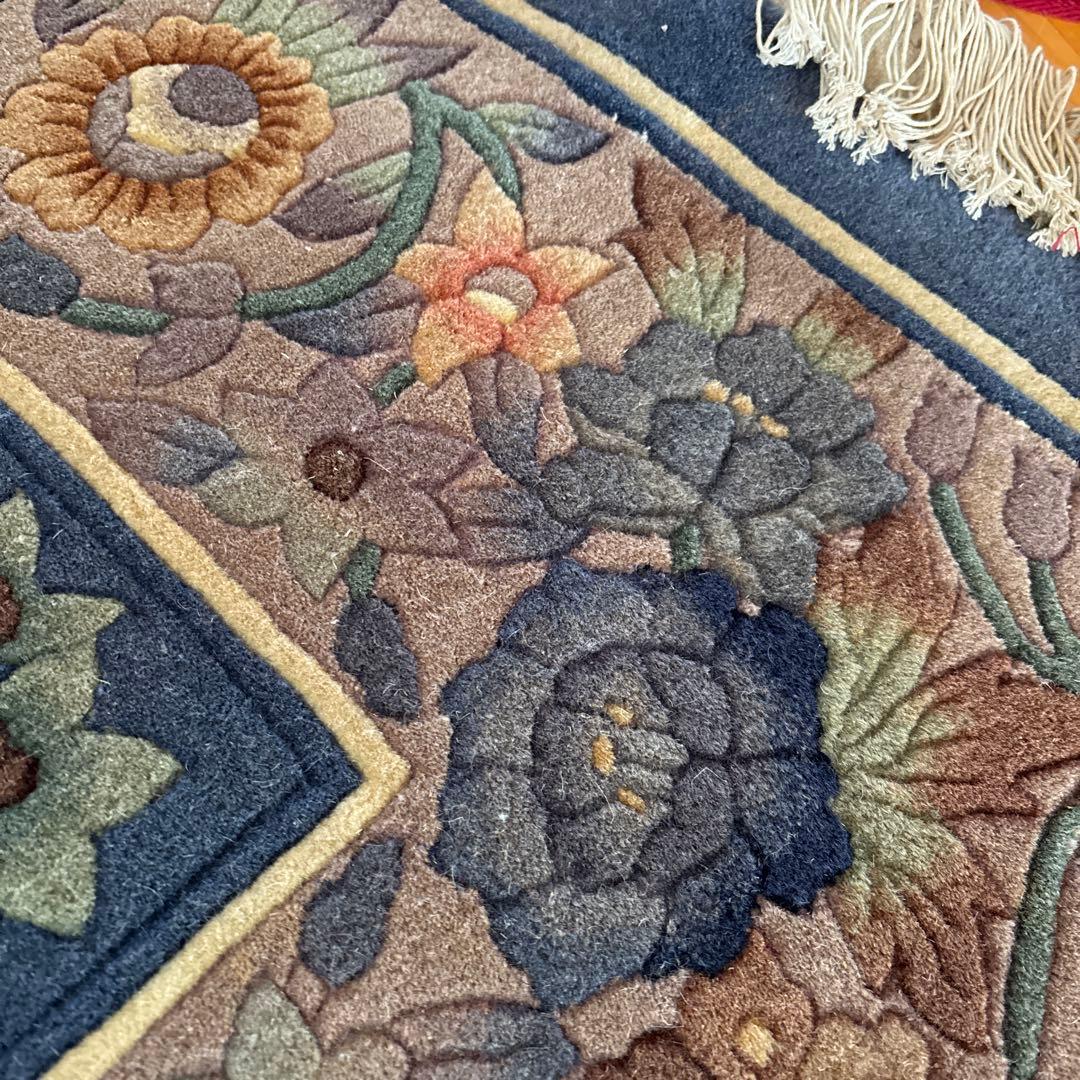 訳あり新品未使用　中国手織り段通140段　ウール