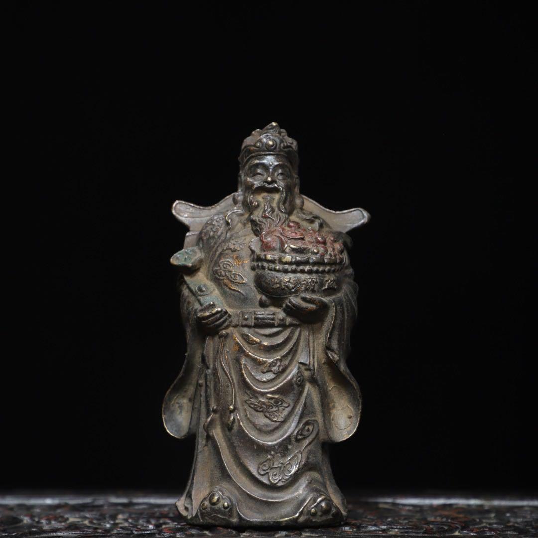 旧蔵　銅製 財神爺像　招財　家内安全
