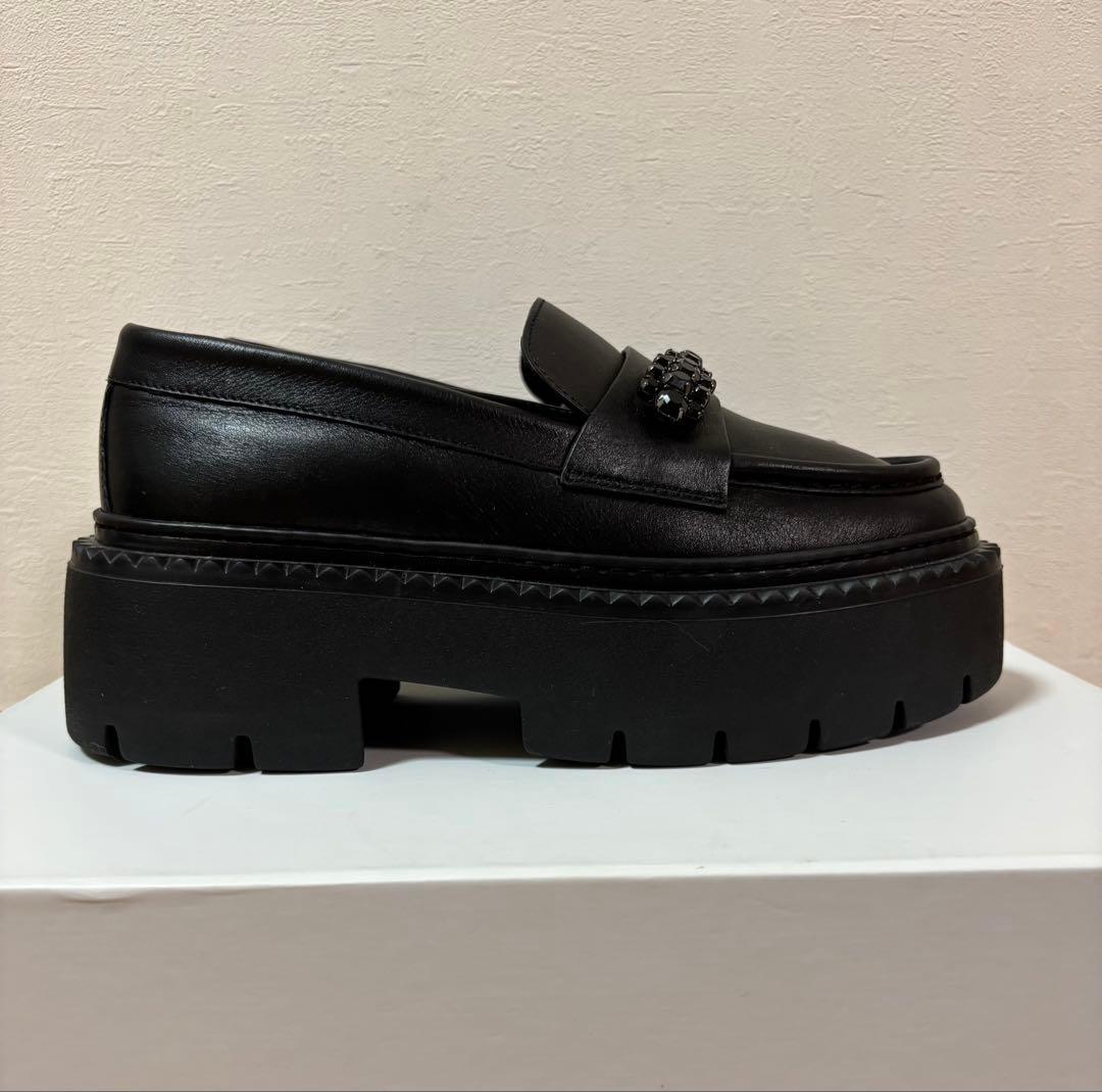 ジミーチュウ ローファー ビジュー プラットフォームBRYER ブラック 厚底