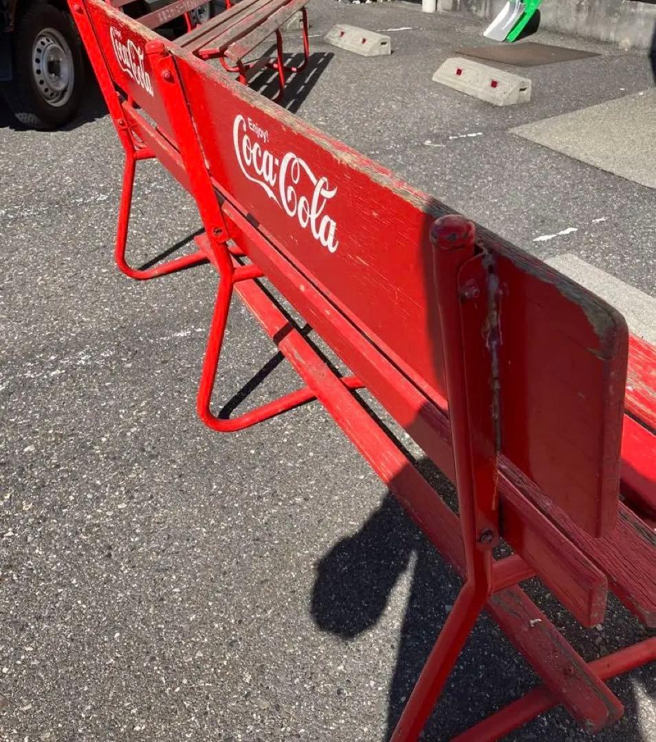 Coca-Cola コカコーラ 木製 アウトドア ベンチ レトロ 椅子 長椅子