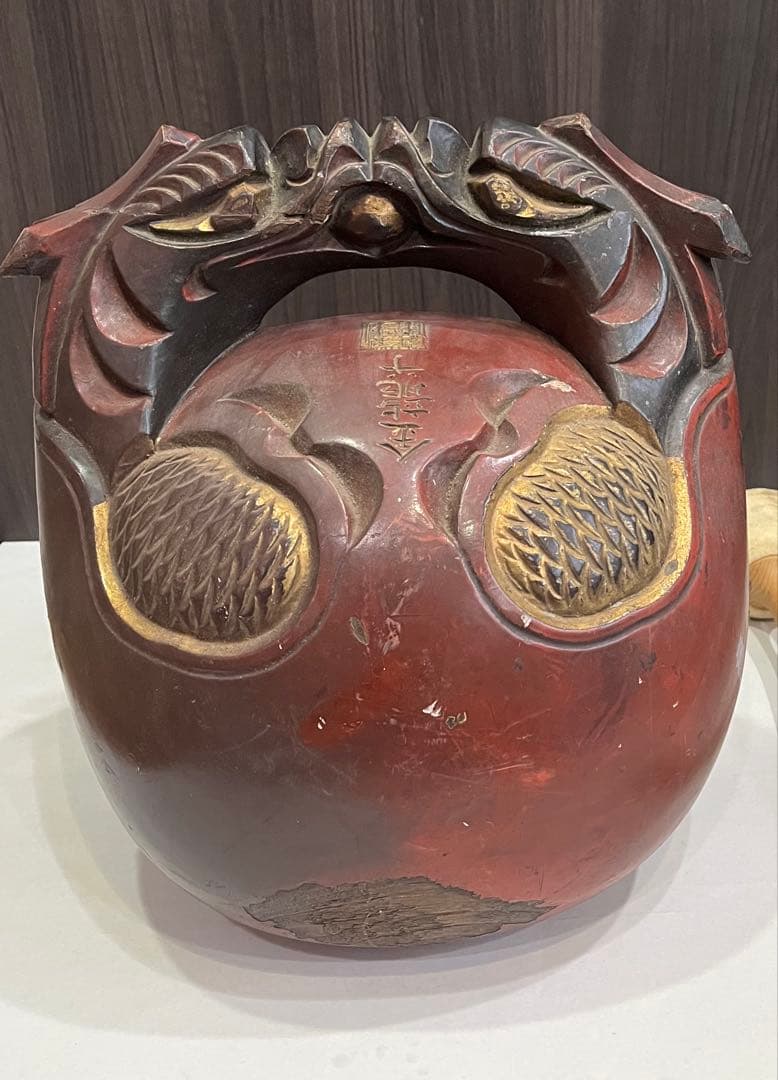 特大　木魚　金龍　在名有り