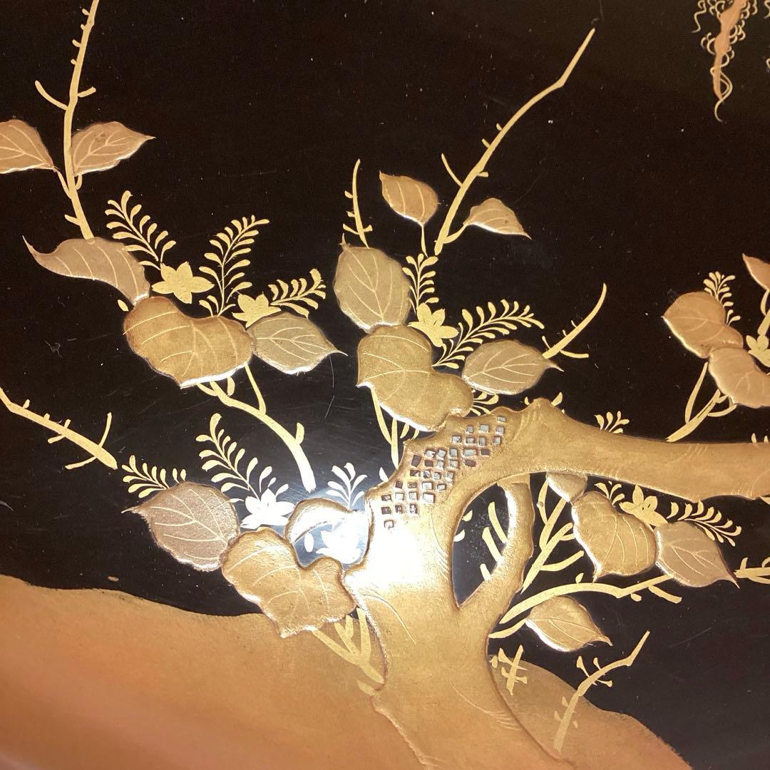 A1059 極上蒔絵　木製輪島塗　桐に鳳凰蒔絵　高月　高杯【供箱入】　1基