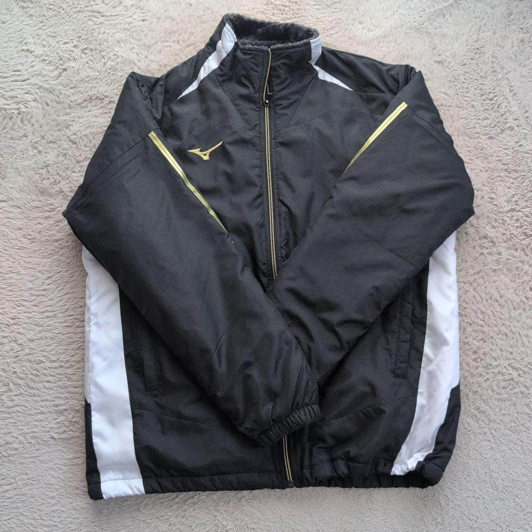 Mizuno ウィンドブレーカー 上下 ブラック/ホワイト【裏起毛】