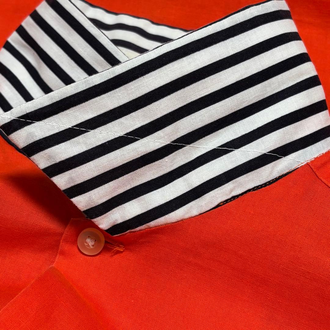 1950's 60's ビンテージ ボーリングシャツ M ボーダー 刺繍なし