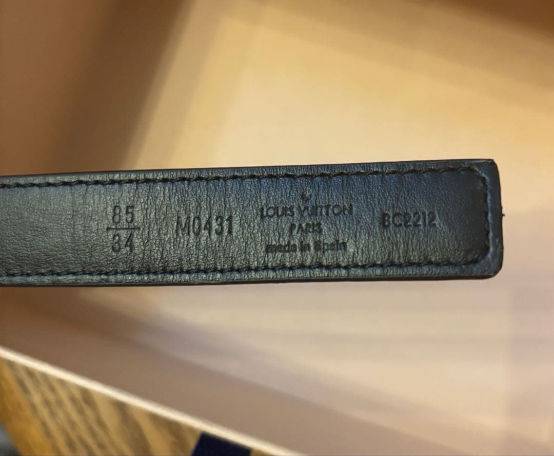 二ちゃん！Louis Vuitton ブラウンレザーベルト 85cm 箱付